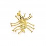 Pendentif en argent 925 doré & zirconium pour perle baroque x 1pc