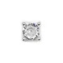 Intercalaire carré en argent 925 & zirconium 4mm x 1pc