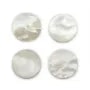 Cabochon Nacre Blanche rond plat 20mm x 1pc