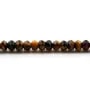 Tiger's eye and falcon's eye mixed, in shape of a faceted roundel, 4 * 6mm x 39cm