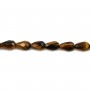 Œil de tigre ovale facetté 10x14mm x 40cm 