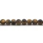 Œil de tigre matte de forme ronde 6mm x 38cm
