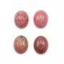 Pink rhodonite cabochon, in oval shape, in size of 8 * 10mm x 4pcs