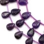 Améthyste Goutte Plate 10x14mm x 40cm (25 pcs)