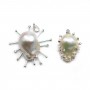 Pendentif en argent 925 doré & zirconium pour perle baroque x 1pc