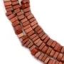 Red jasper, square roundel shape, 2.5x4.5mm x 38cm