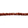 Red jasper, square roundel shape, 2.5x4.5mm x 38cm