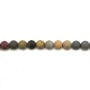 Polychrome jasper mat round 6mm x 40cm 