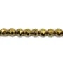 Hématite dorée ronde facette 8mm x 40cm