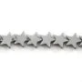 Hématite argenté étoile 6mm x 40cm