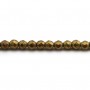 Hématite doré matte ronde facette 3mm x 40cm