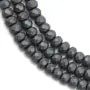 Hématite  mate rondelle facette 3x4mm x 40cm