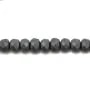 Hématite  mate rondelle facette 3x4mm x 40cm