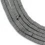 Hématite mate carré lamelle 3x1mm x 40cm