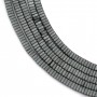 Hématite mate carré lamelle 2x1mm x 40cm