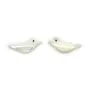 Nacre blanche en forme d'oiseau 6x15mm x 2pcs