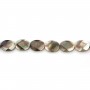 Nacre grise en forme d'ovale facetté 12x16mm x 6 pcs