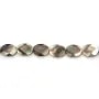 Nacre grise en oval facetté sur fil 12x16mm x 40cm