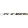 Gray mother-of-pearl faceted oval beads 8x16mm x 4 pcs