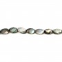 Nacre grise en oval facetté sur fil 6x10mm x 40cm