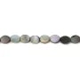 Nacre grise de forme ovale sur fil 8x10mm x 40cm