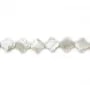 Nacre blanche en forme de trèfle 18mm x 1pc