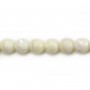 Nacre blanche en boule sur fil 10mm x 40cm