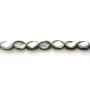Nacre grise en forme d'ovale facetté 6x8mm x 8 pcs