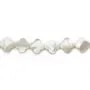Nacre blanche en forme de trèfle 13mm x 1pc