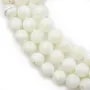 Nacre blanche en boule sur fil 8mm x 40cm