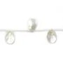 Nacre blanche goutte plate sur fil 25x35mm x 40cm