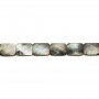Nacre grise en forme de rectangle facetté 18x25mm x 2pcs