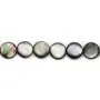 Gray mother-of-pearl bulged round beads on thread 16mm x 40cm