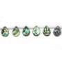 Nacre d'ormeau en goutte plate sur fil 13x18mm x 40cm