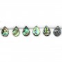 Nacre d'ormeau en goutte plate sur fil 13x18mm x 40cm