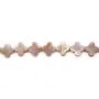 Nacre rose en forme de trèfle 13mm x 2pcs