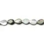 Nacre Grise Goutte Plate Facette 10x14 mm x 4 pcs