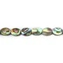 Nacre d'ormeau en oval sur fil 6x8mm x 40cm