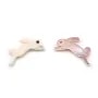 Nacre rose en forme de lapin 8x15mm x 1pc