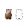Gray mother-of-pearl teddy bear 7x10mm x 2pcs