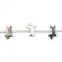 Nacre grise en forme de chien 9x15mm x 1pc