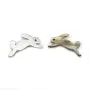 Nacre grise en forme de lapin 8x15mm x 2pcs