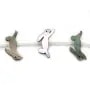 Nacre grise en forme de lapin 8x15mm x 2pcs