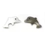 Nacre grise en forme de dauphin 8x15mm x 2pcs