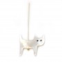 White mother-of-pearl cat 12x14mm x 1pc