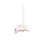 Nacre rose en forme de lapin 8x15mm x 1pc