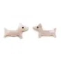 Nacre rose en forme de chien 9x15mm x 1pc