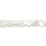 Nacre blanche en forme de coeur sur fil 8mm x 40cm