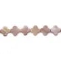 Nacre rose en forme de trèfle sur fil 18mm x 40cm