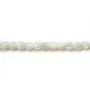 White mother-of-pearl faceted round beads on thread 3mm x 40cm